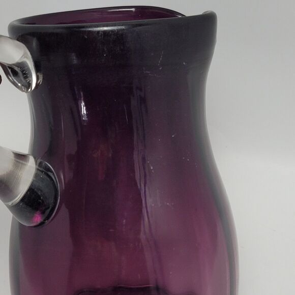 Amethyst Glass Pitcher Purple Lemonade Water JugWith Clear Handle - Picture 15 of 15
